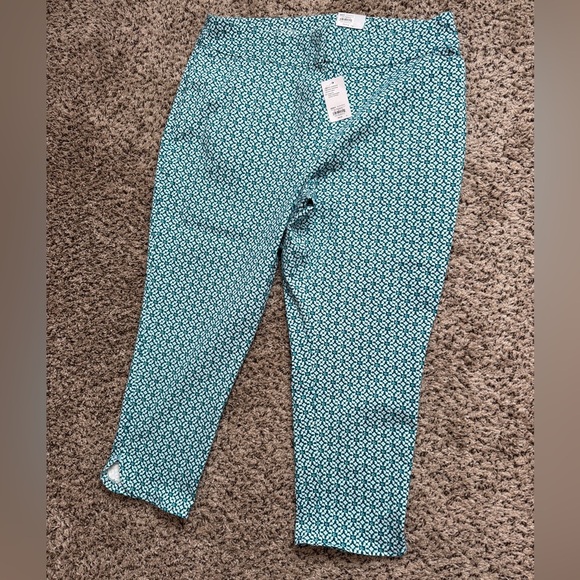 Croft & Barrow Blue/green Patterned Pants - Picture 1 of 10
